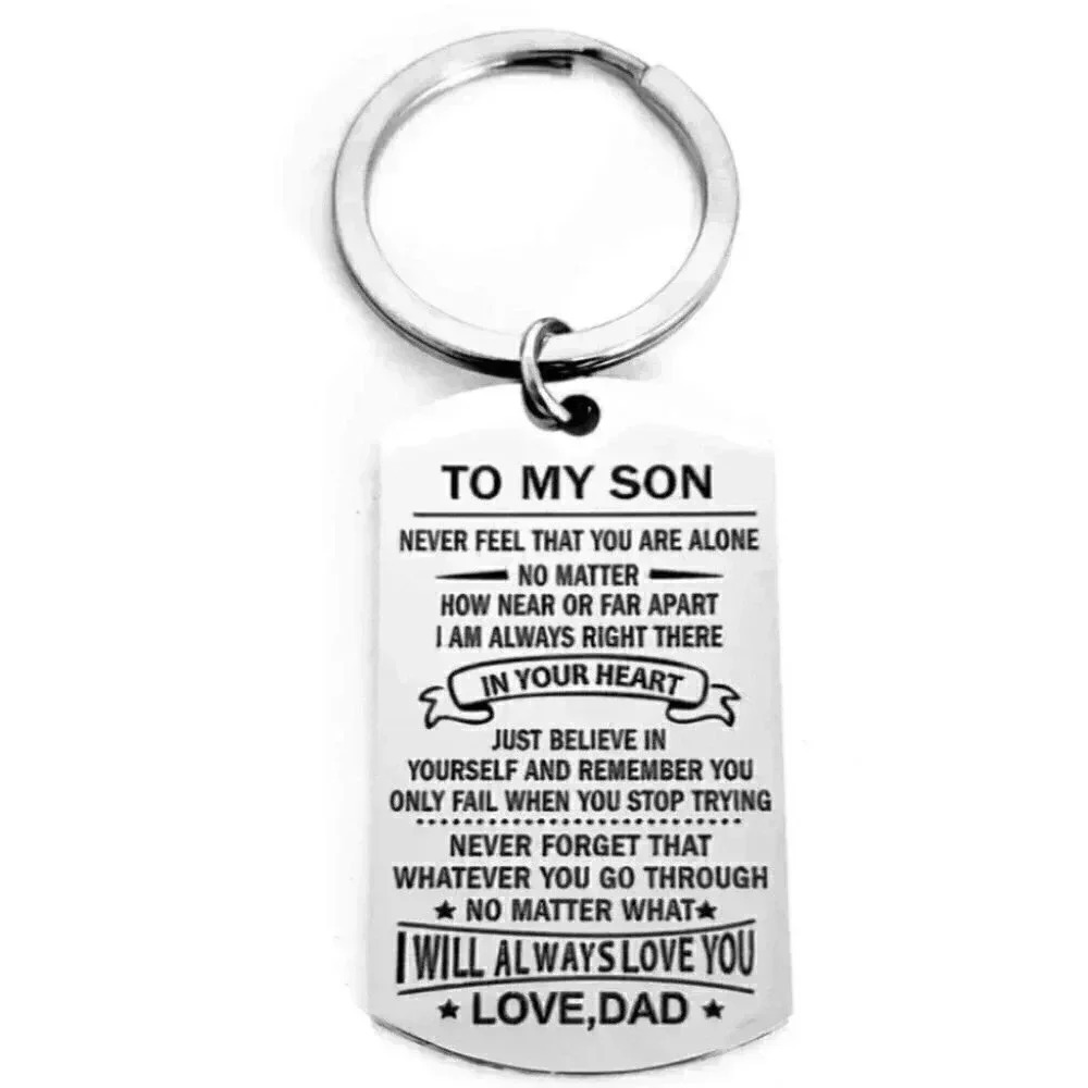 To My SON LOVE dad Keychain